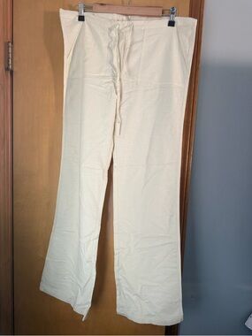 VENUS Cream Linen-Blend Casual Pants
